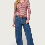Roma Striped Henley Top