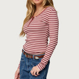 Roma Striped Henley Top