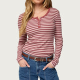 Roma Striped Henley Top