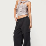 Petite Wide Leg Cargo Joggers