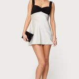 Petite Contrast Satin Effect Mini Dress