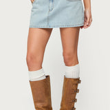 Petite Chiara Denim Micro Skirt
