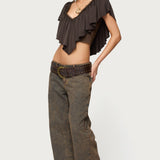 Deena Ruffled V Neck Top