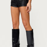Labella Faux Leather Micro Shorts