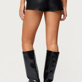 Labella Faux Leather Micro Shorts