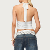 Hook & Eye Cowl Neck Halter Top