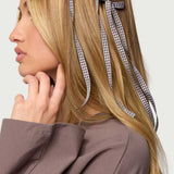 Gingham Bow Hair Clip Set
