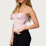 Naliah Raw Edge Strapless Corset