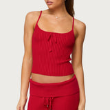 Adannah Tie Ribbed Knit Tank Top