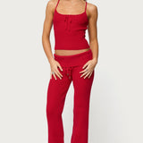 Adannah Tie Ribbed Knit Tank Top