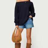 Damari Off Shoulder Oversized Waffle Top
