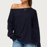 Damari Off Shoulder Oversized Waffle Top