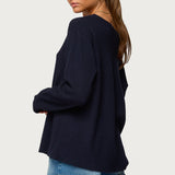 Damari Off Shoulder Oversized Waffle Top