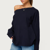 Damari Off Shoulder Oversized Waffle Top