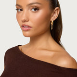 Dangling Chain Hoop Earrings