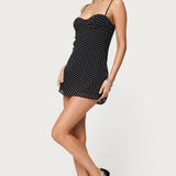 Petite Polka Dot Cupped Chiffon Mini Dress