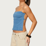 Conley Backless Denim Top