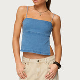 Conley Backless Denim Top