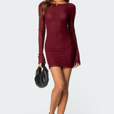 Lace Up Mesh Mini Dress
