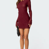 Lace Up Mesh Mini Dress