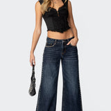 Button Front Lacey Corset