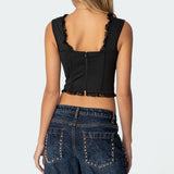 Button Front Lacey Corset