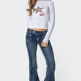 Cherry Leopard Star Long Sleeve T Shirt