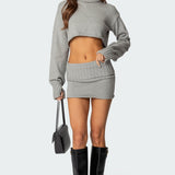 Gino Fold Over Knit Mini Skirt