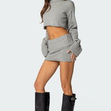 Gino Fold Over Knit Mini Skirt