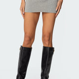 Gino Fold Over Knit Mini Skirt