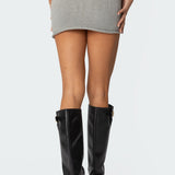 Gino Fold Over Knit Mini Skirt