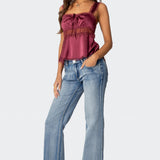 Loryn Lacey Satin Effect Top