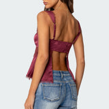 Loryn Lacey Satin Effect Top