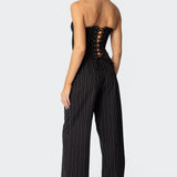 Aliza Strapless Pinstripe Corset