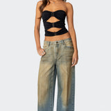 Ariella Cut Out Strapless Top