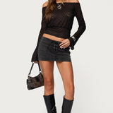 Alef Sheer Lace Off Shoulder Top