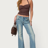 Anael Ruched Halter Top