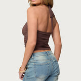 Anael Ruched Halter Top
