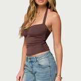 Anael Ruched Halter Top