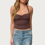 Anael Ruched Halter Top