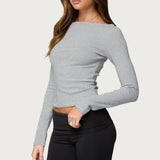 Loria Striped Boat Neck Top