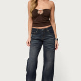 Oriella Abstract Ring Cutout Top