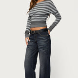Marniee Striped Off Shoulder Top
