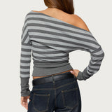 Marniee Striped Off Shoulder Top