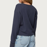 Deni Long Sleeve Henley Waffle Top