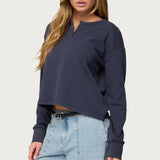 Deni Long Sleeve Henley Waffle Top
