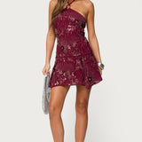 Adria Bead & Sequin Mini Dress