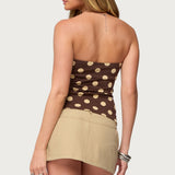 Polka Dot Built In Bra Tube Top