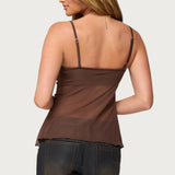 Reeve Split Front Sheer Mesh Top
