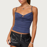 Layered Bra Cowl Neck Top